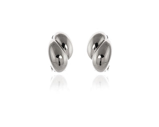 Polished Rhodium Clip-On Earrings