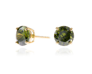 Lana 8mm Sterling Silver Olivine Earrings