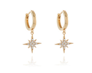 North Star Gold Huggie Earrings